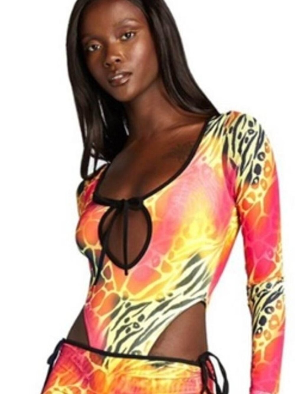 I.AM.GIA Azalea Animal Print Long Sleeve Bodysuit